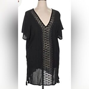 Kona Sol Black Lace Trim Coverup